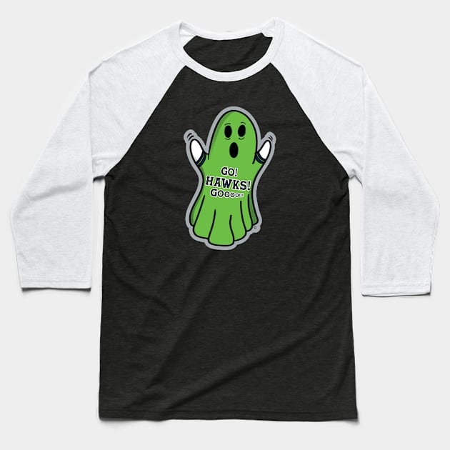 Ghost Seattle Seahawks Baseball T-Shirt by Rad Love